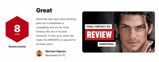 《FF14》新资料片IGN 8分：仍然是巅峰品质